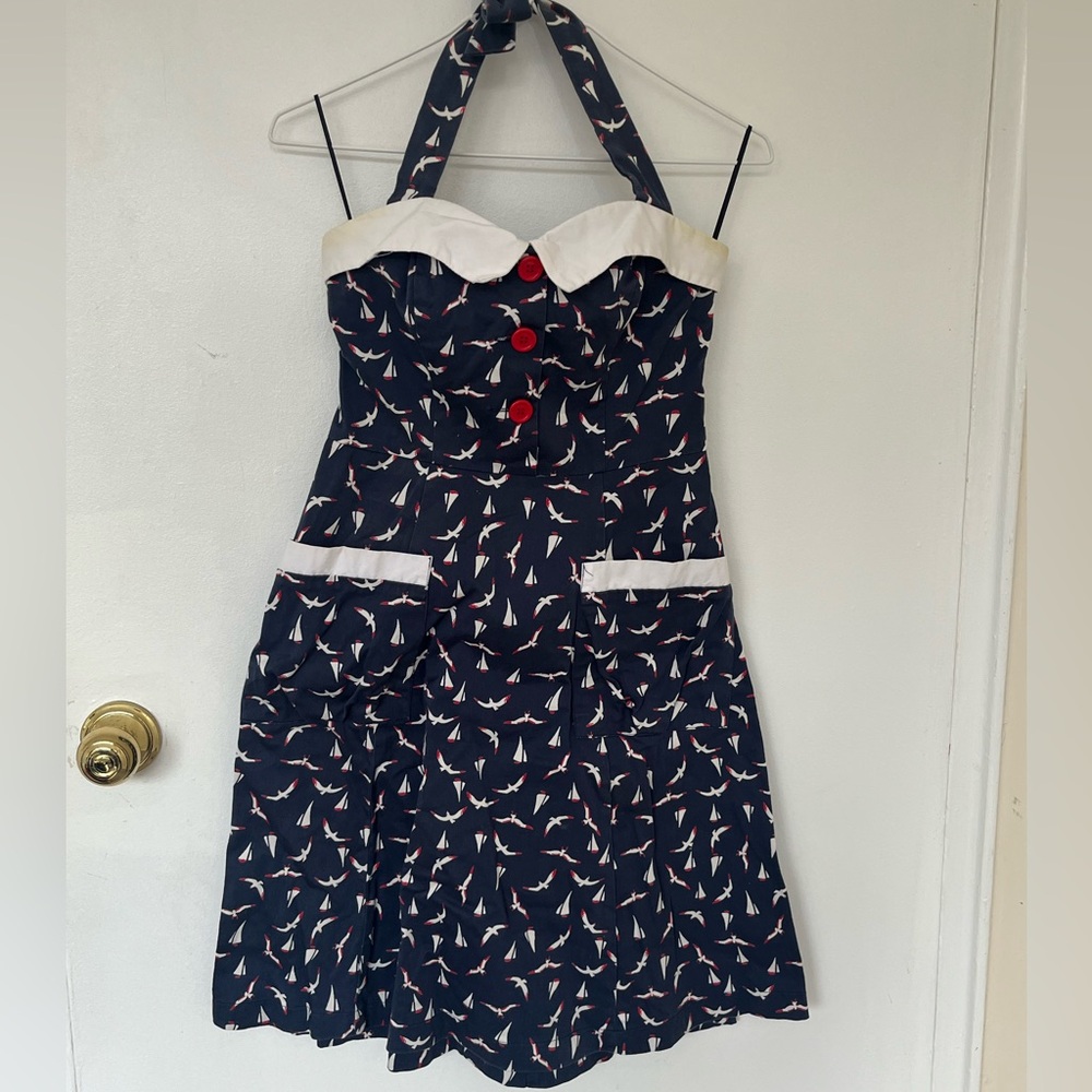 Modcloth Nautical sailor halter dress